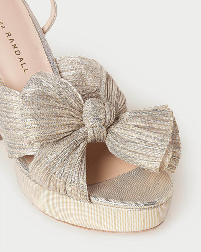 Women Loeffler Randall Natalia Platinum Platform Bow Heel