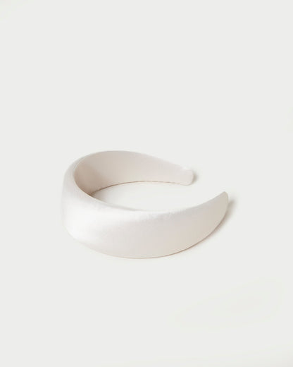 Women Loeffler Randall Bellamy Cream Satin Headband