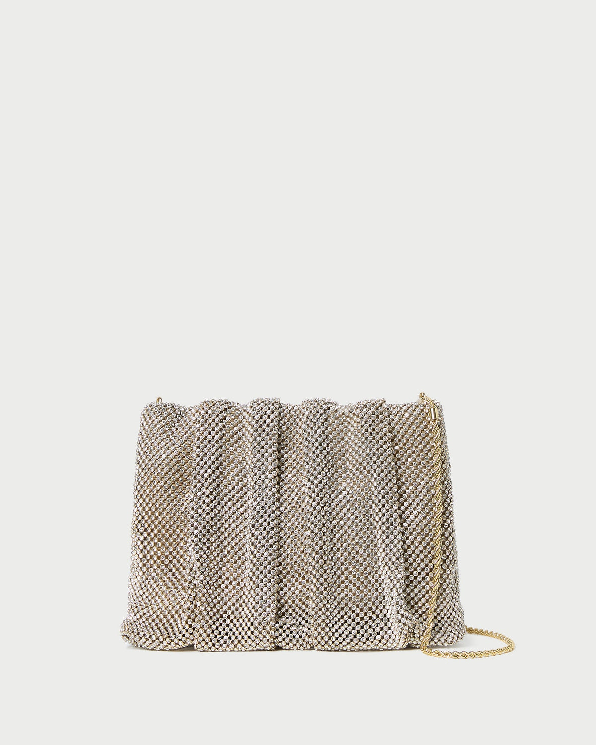Women Loeffler Randall Ember Gold Diamante Gathered Clutch
