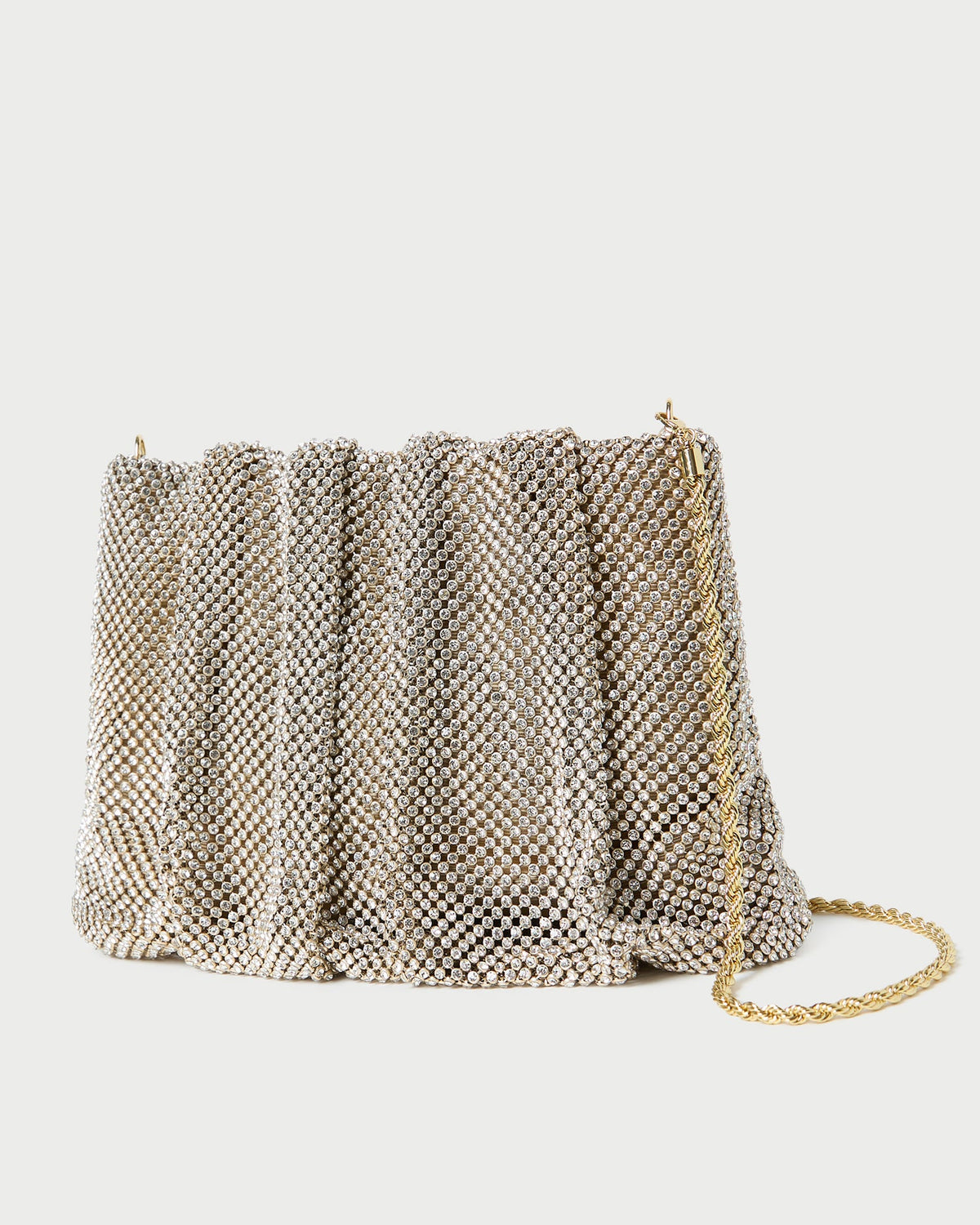 Women Loeffler Randall Ember Gold Diamante Gathered Clutch