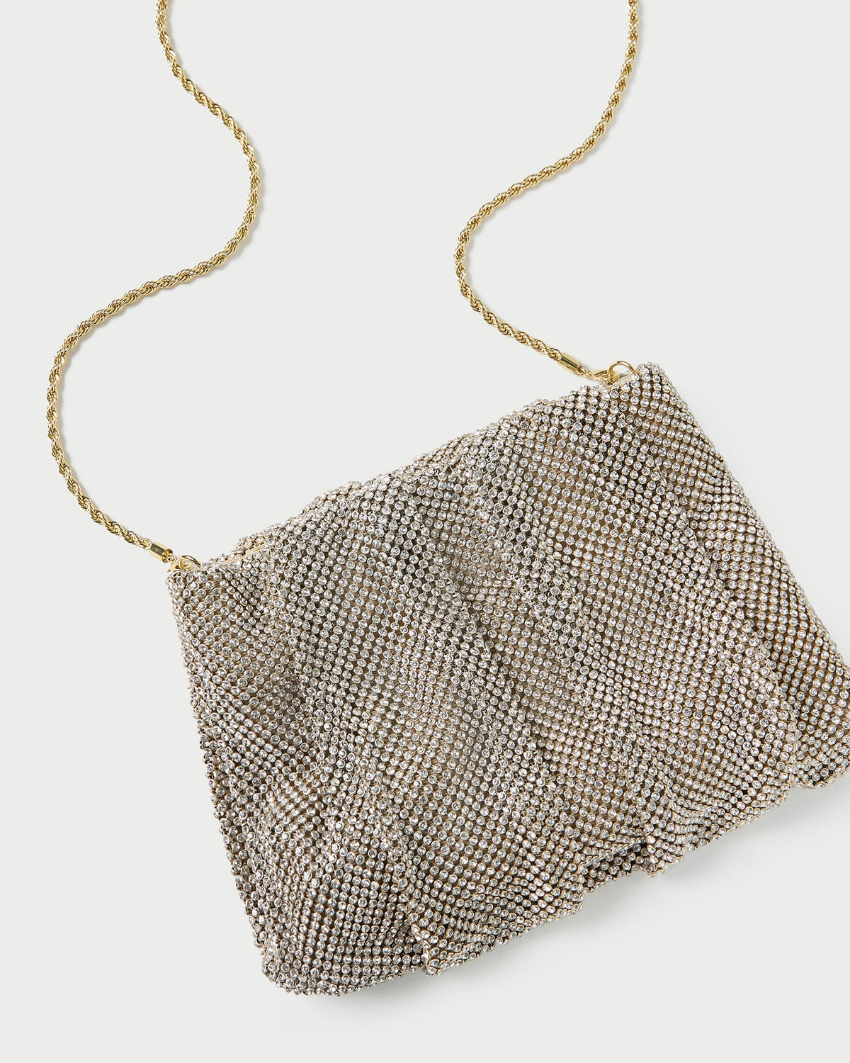 Women Loeffler Randall Ember Gold Diamante Gathered Clutch