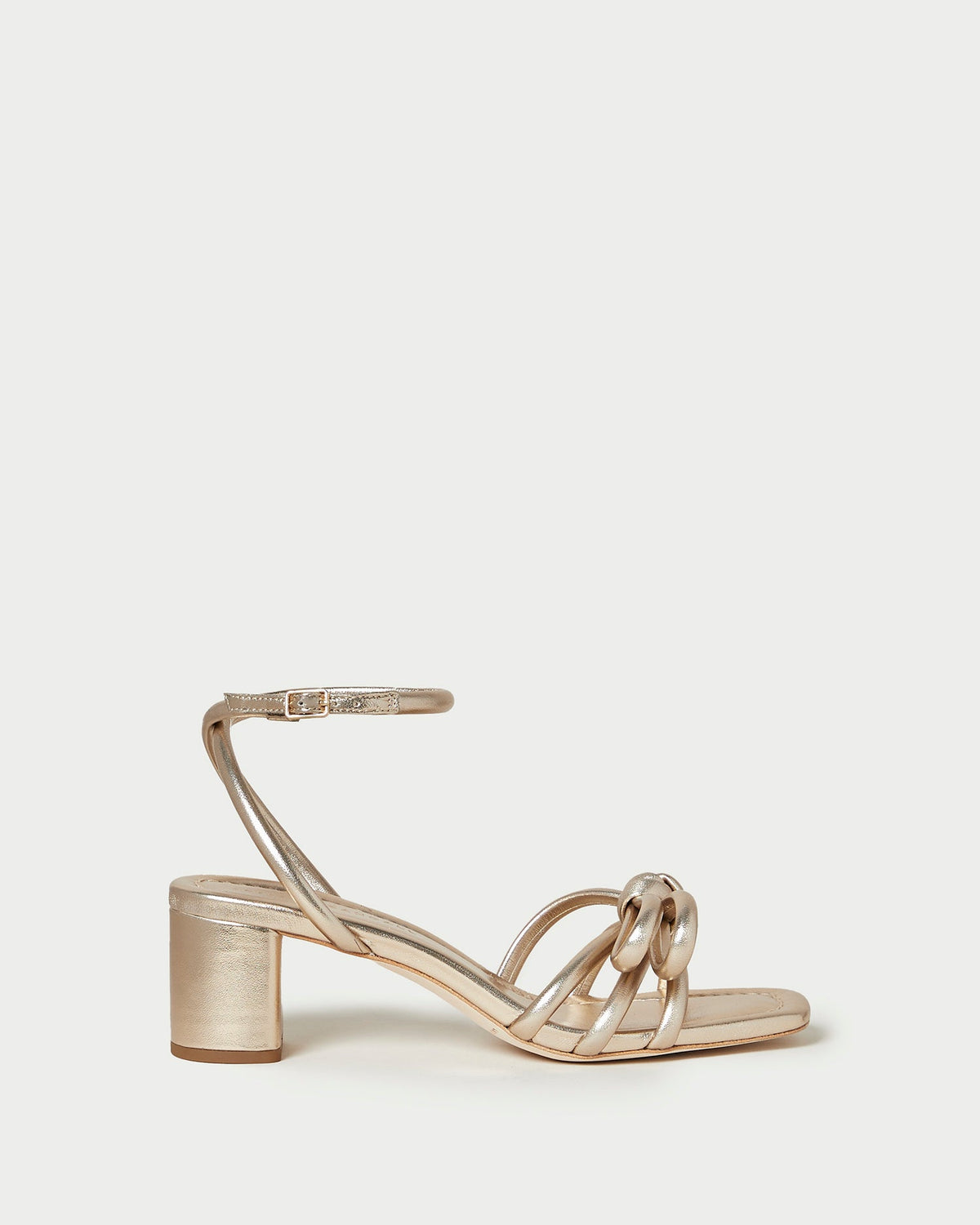 Women Loeffler Randall Mikel Champagne Bow Mid-Heel Sandal