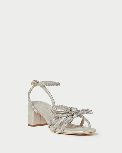 Women Loeffler Randall Mikel Cappuccino Bow Mid-Heel Sandal