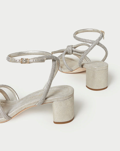 Women Loeffler Randall Mikel Cappuccino Bow Mid-Heel Sandal