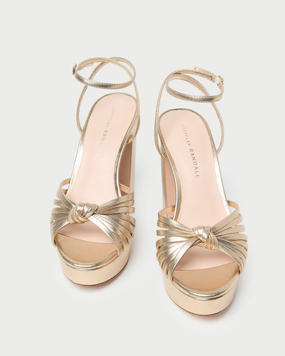 Women Loeffler Randall Rivka Champagne Knot Platform Sandal