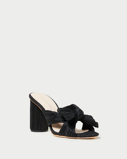 Women Loeffler Randall Penny Black Pleated Bow Heel