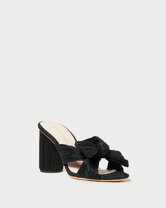 Women Loeffler Randall Penny Black Pleated Bow Heel