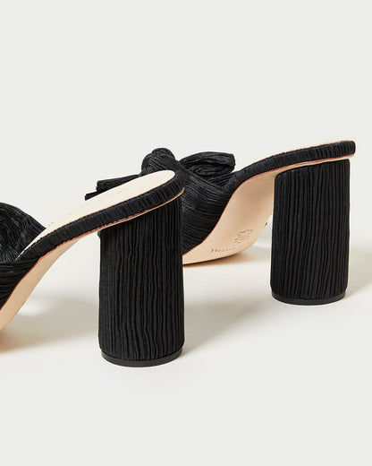 Women Loeffler Randall Penny Black Pleated Bow Heel