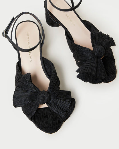 Women Loeffler Randall Dahlia Black Pleated Bow Heel