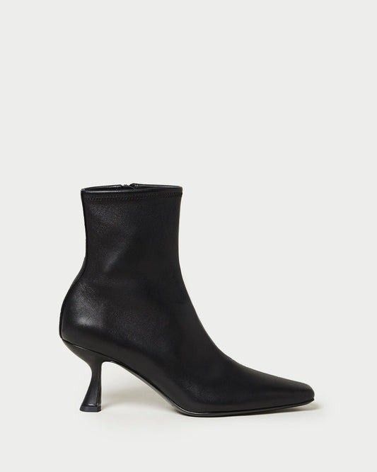Women Loeffler Randall Thandy Black Leather Curved Heel Bootie