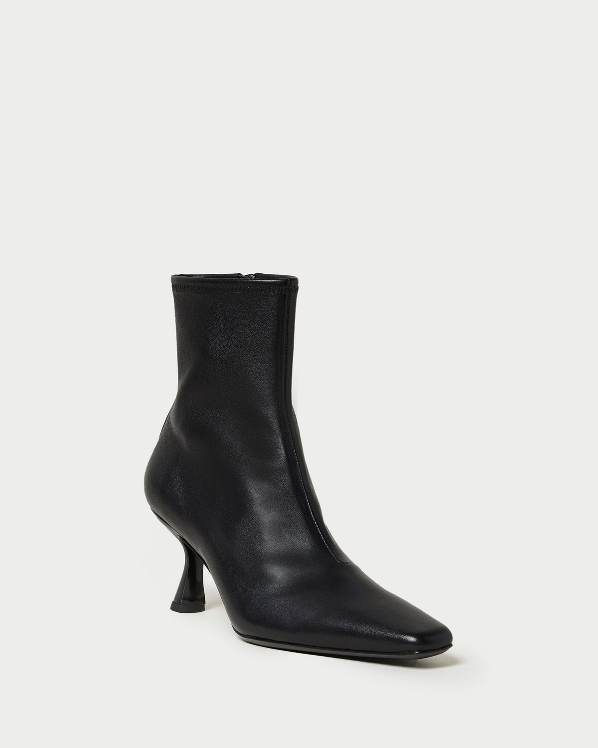 Women Loeffler Randall Thandy Black Leather Curved Heel Bootie