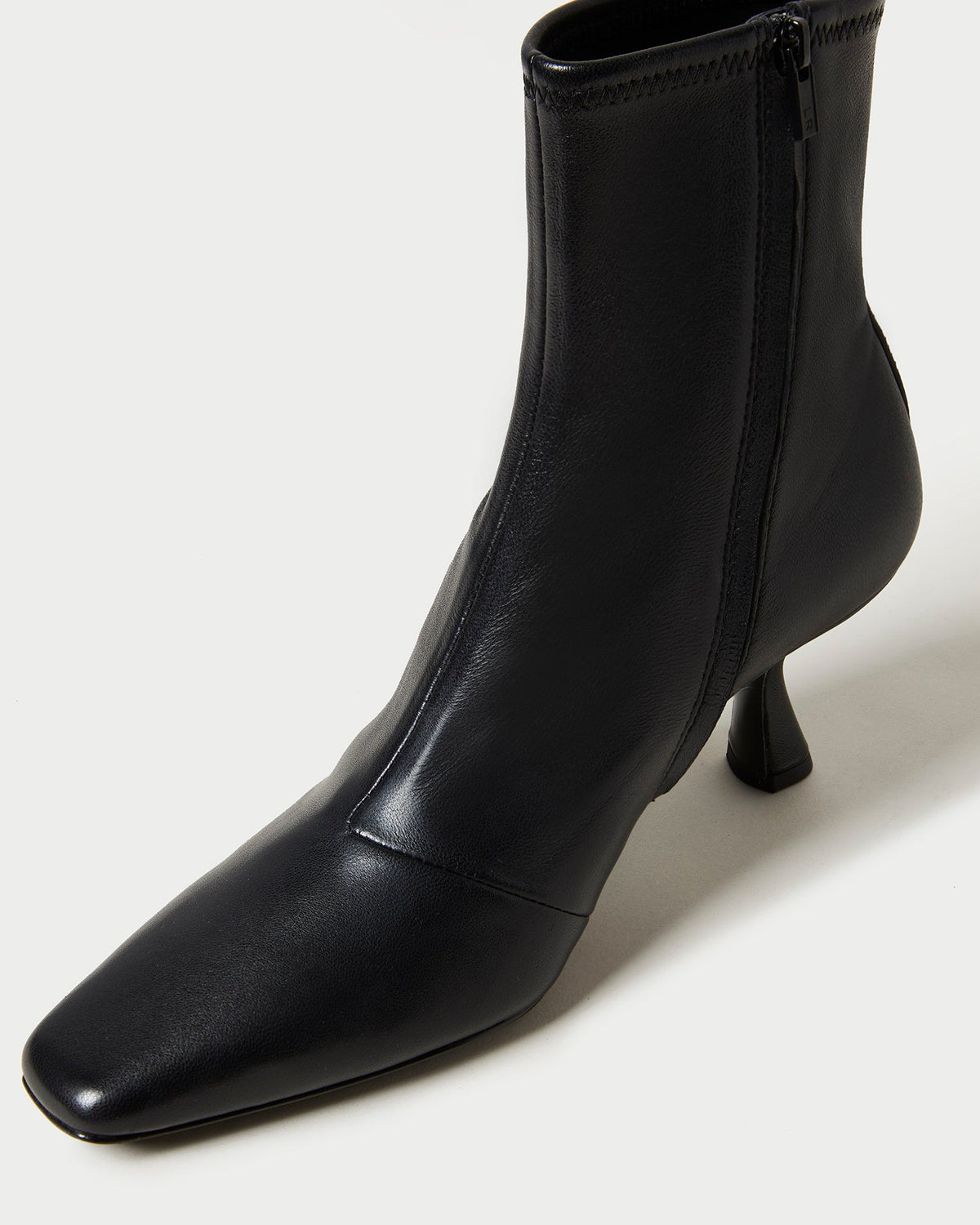 Women Loeffler Randall Thandy Black Leather Curved Heel Bootie