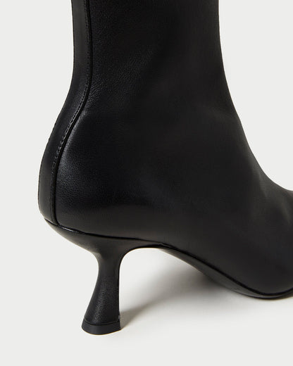 Women Loeffler Randall Thandy Black Leather Curved Heel Bootie