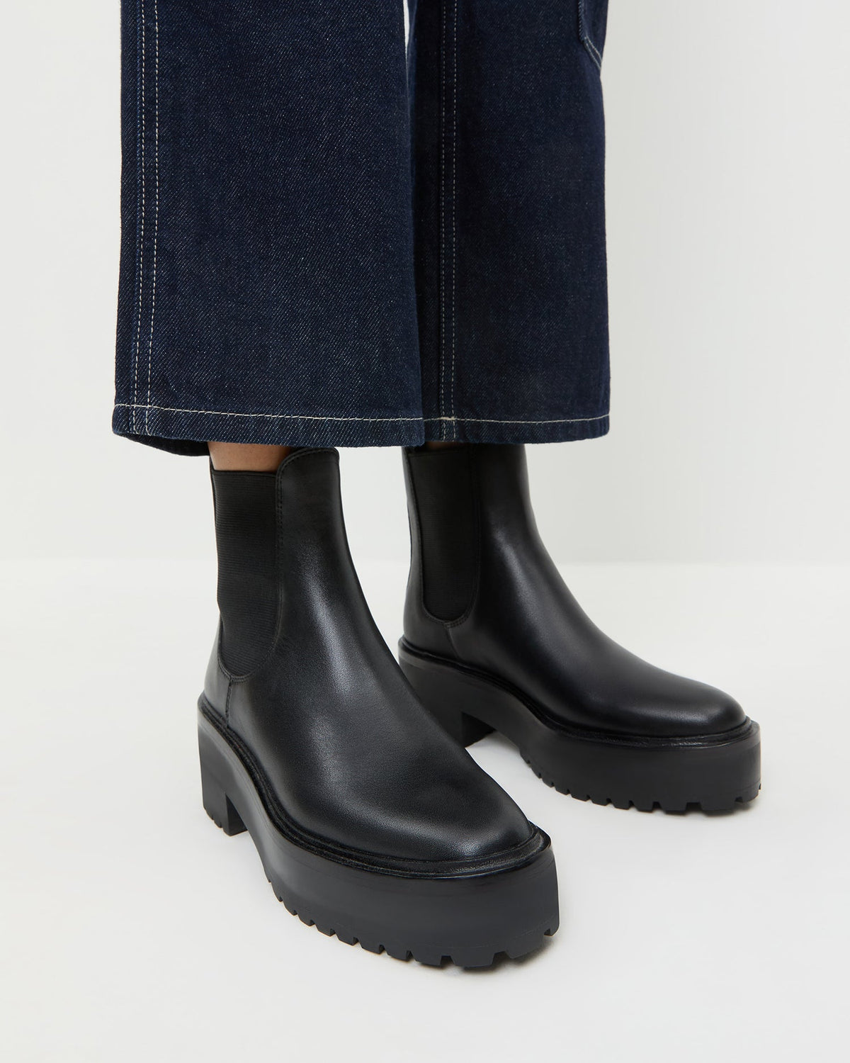 Women Loeffler Randall Reggie Black Leather Chelsea Boot