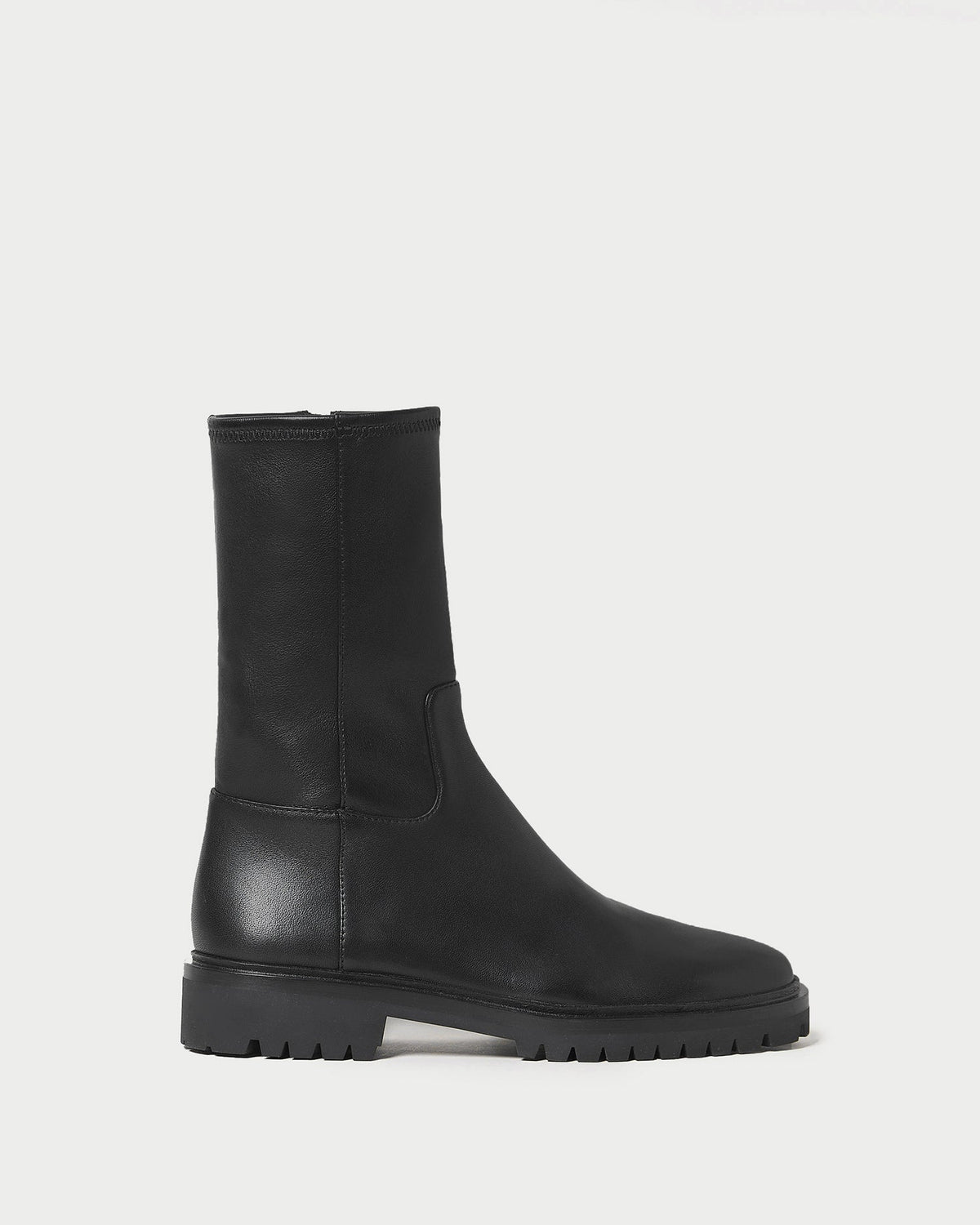 Women Loeffler Randall Danny Black Leather Lug Boot