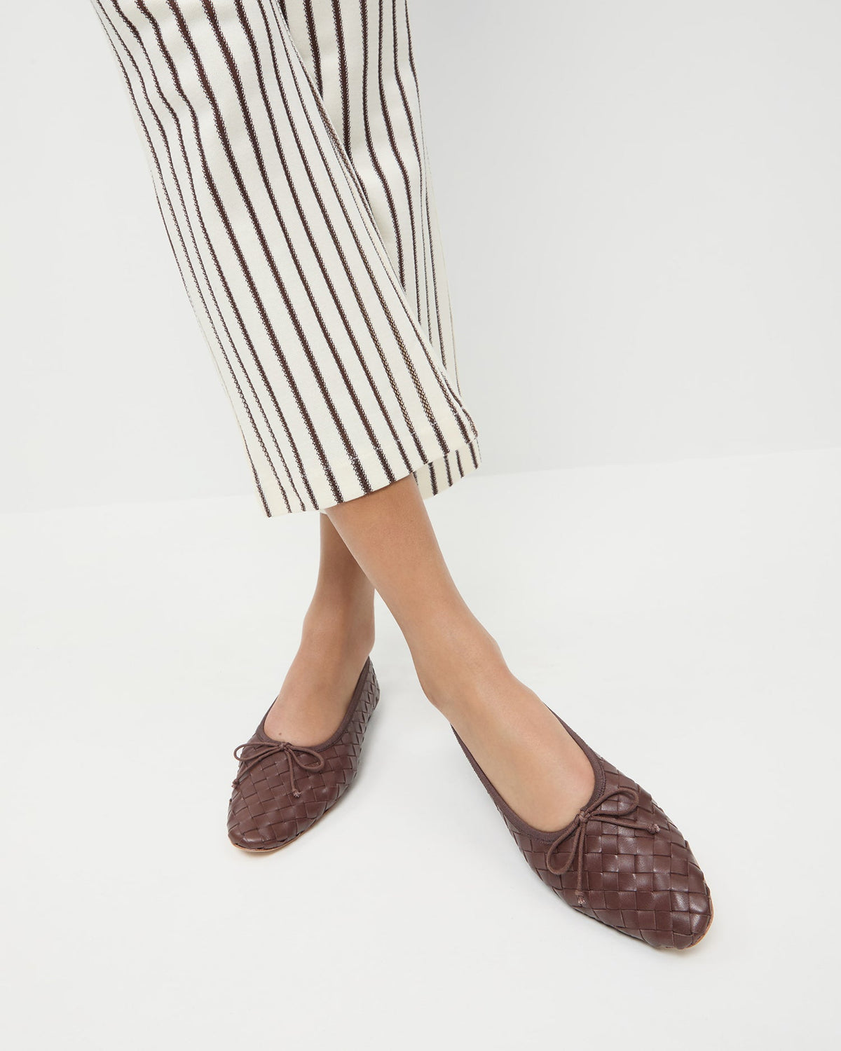 Women Loeffler Randall Landry Chocolate Woven Ballet Flat