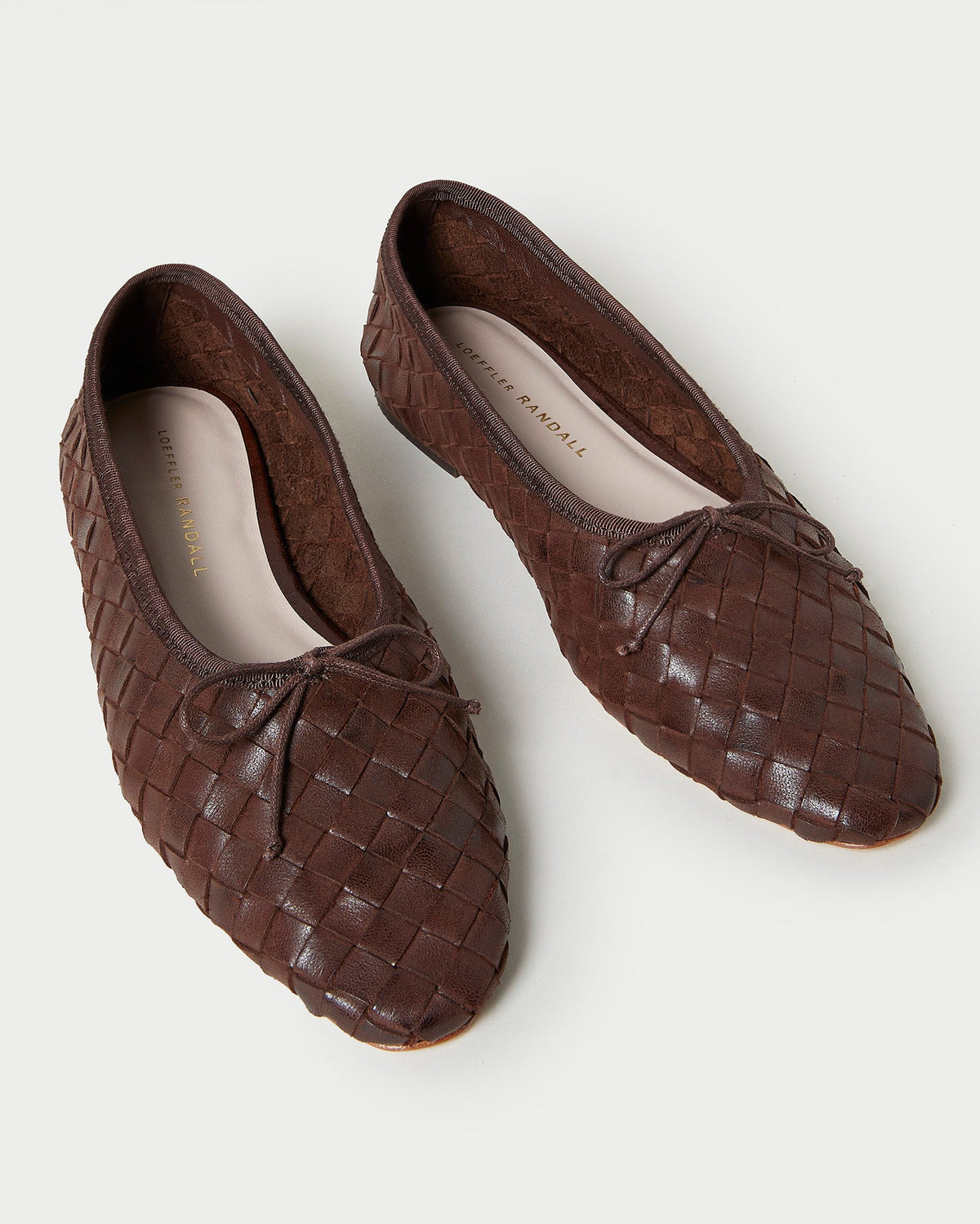 Women Loeffler Randall Landry Chocolate Woven Ballet Flat