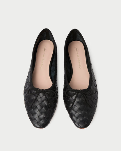 Women Loeffler Randall Landry Black Woven Ballet Flat