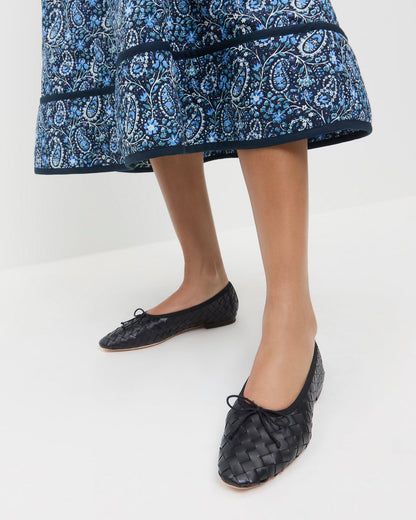 Women Loeffler Randall Landry Black Woven Ballet Flat
