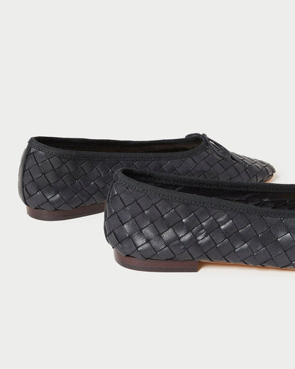 Women Loeffler Randall Landry Black Woven Ballet Flat