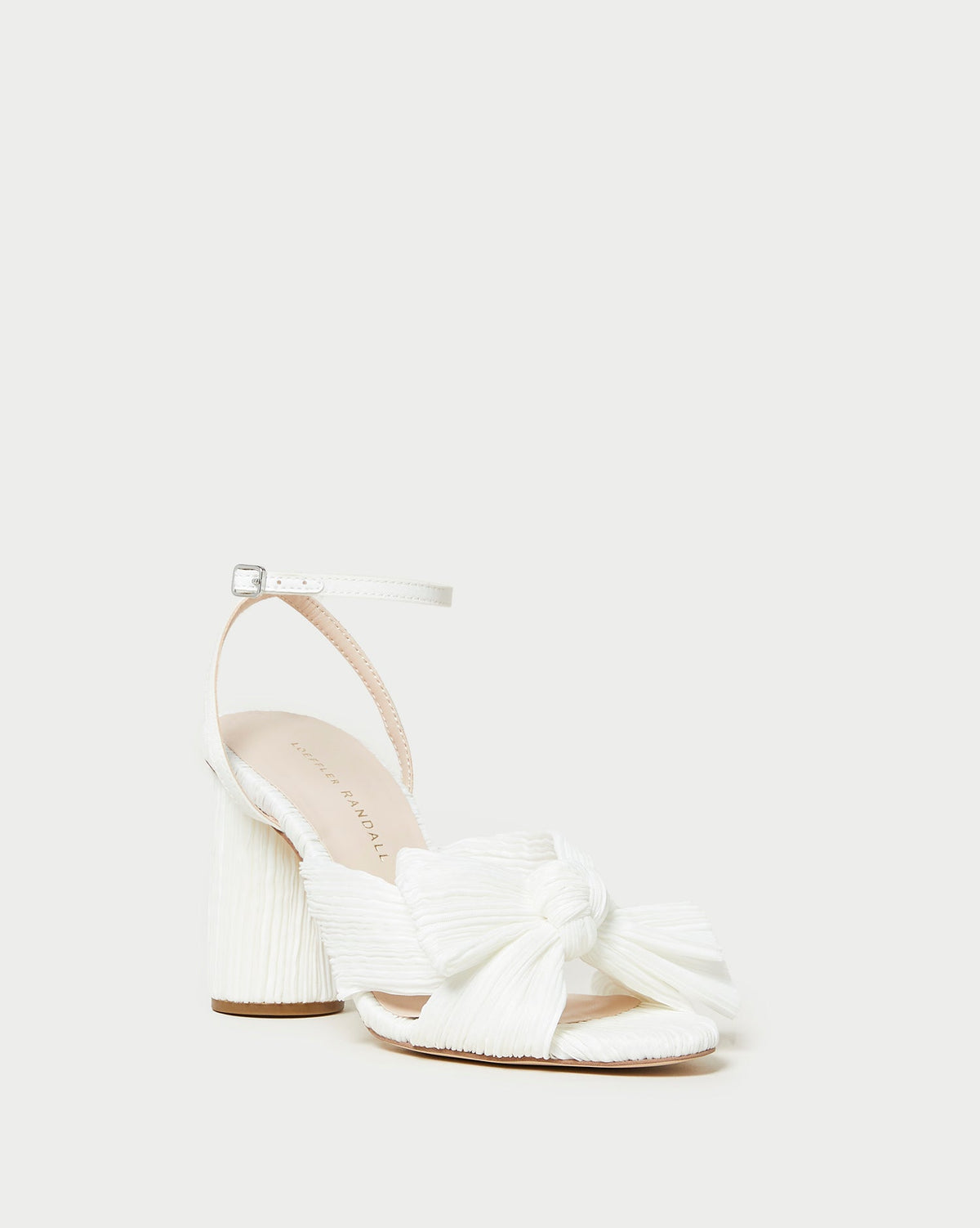 Women Loeffler Randall Camellia White Pleated Bow Heel