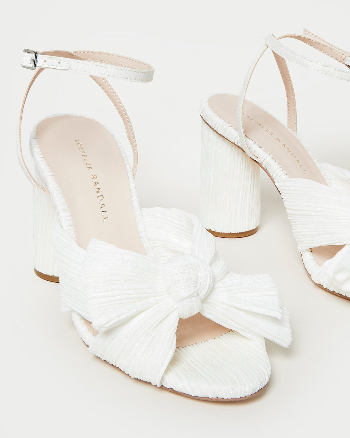 Women Loeffler Randall Camellia White Pleated Bow Heel