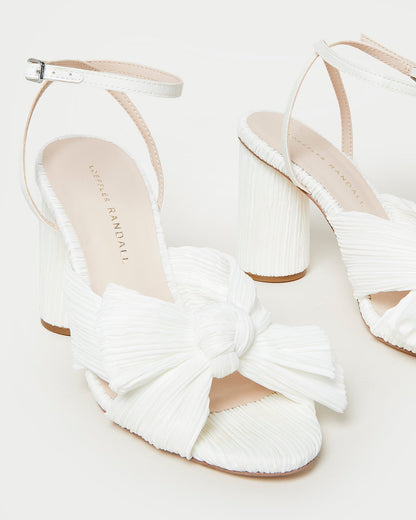 Women Loeffler Randall Camellia White Pleated Bow Heel