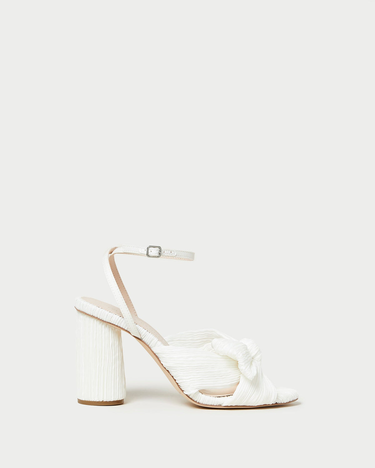 Women Loeffler Randall Camellia White Pleated Bow Heel