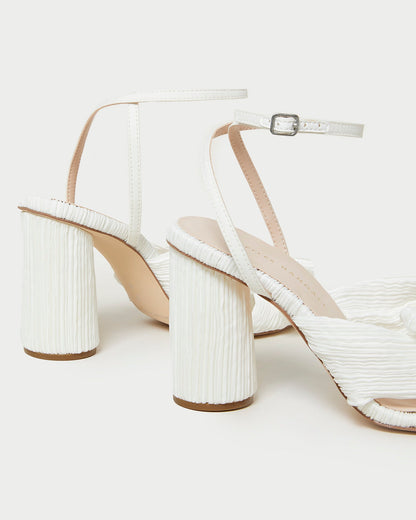 Women Loeffler Randall Camellia White Pleated Bow Heel
