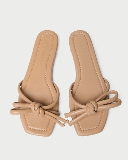 Women Loeffler Randall Hadley Dune Leather Bow Sandal