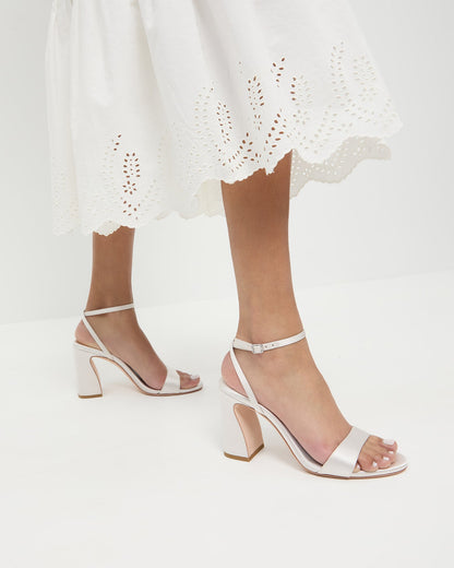 Women Loeffler Randall Malia Cream Curved-Heel Sandal