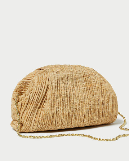 Women Loeffler Randall Bailey Natural Pleated Dome Clutch