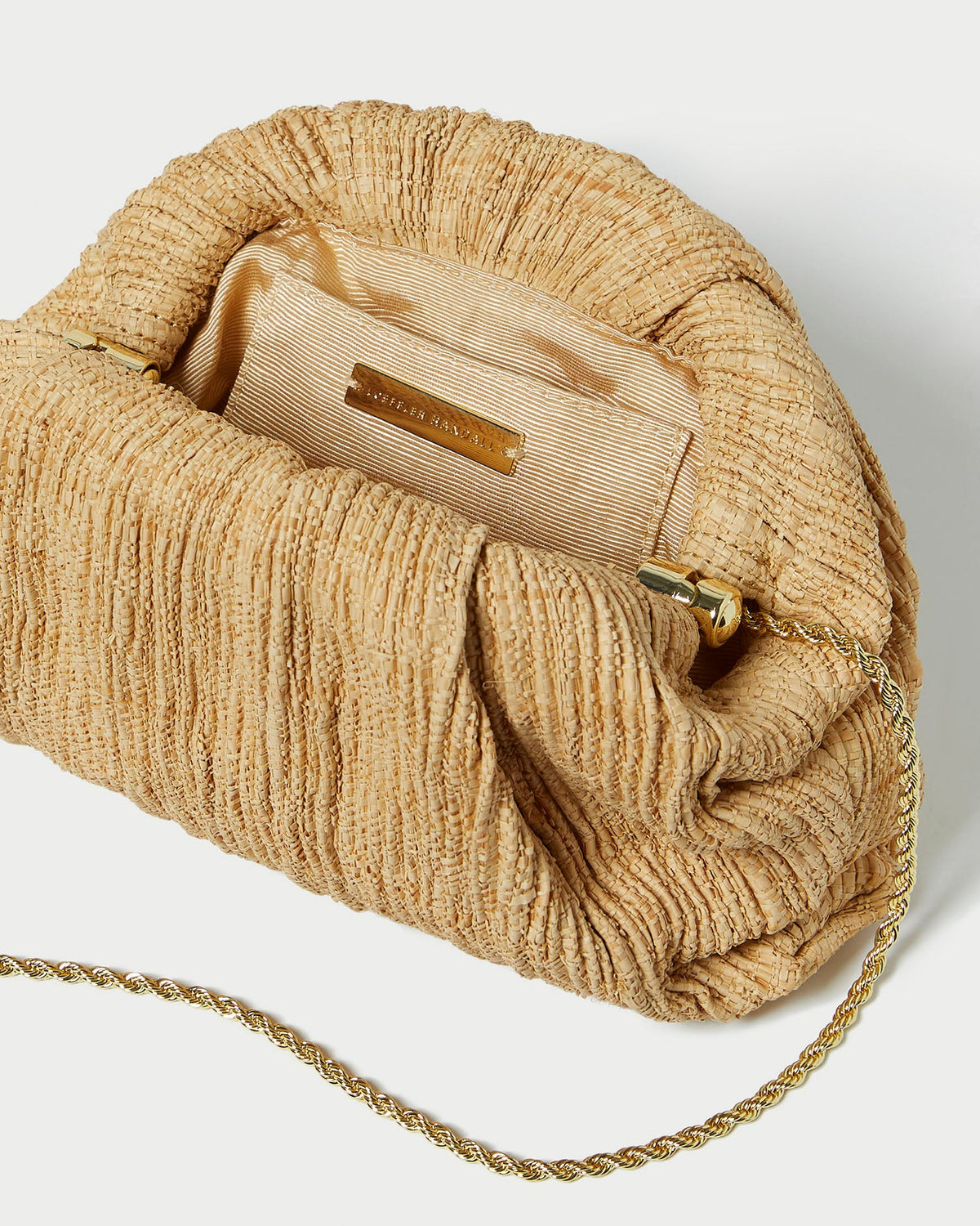 Women Loeffler Randall Bailey Natural Pleated Dome Clutch