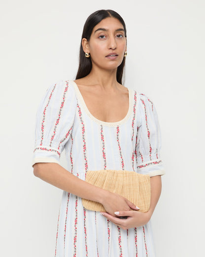 Women Loeffler Randall Brit Natural Flat Pleated Clutch