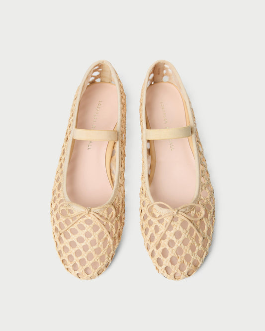 Women Loeffler Randall Leonie Natural Crochet Ballet Flat