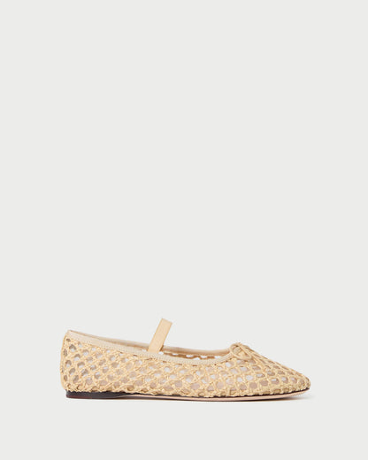 Women Loeffler Randall Leonie Natural Crochet Ballet Flat