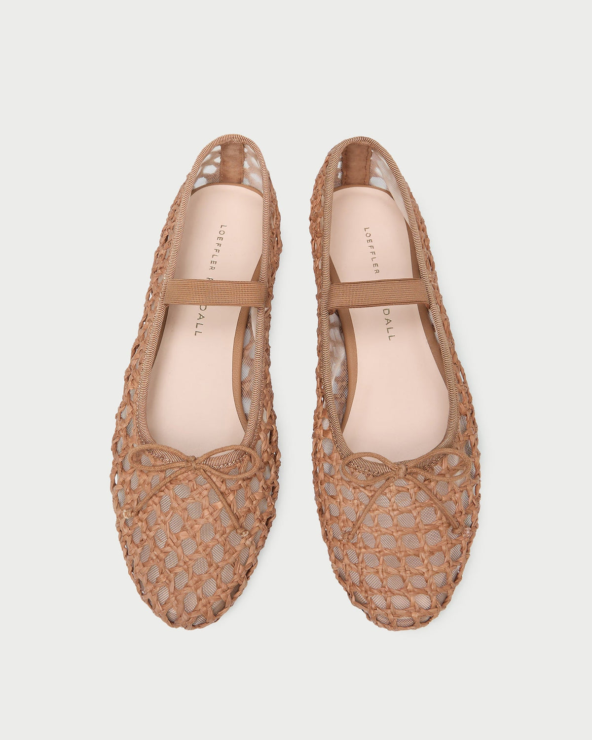 Women Loeffler Randall Leonie Brown Crochet Ballet Flat