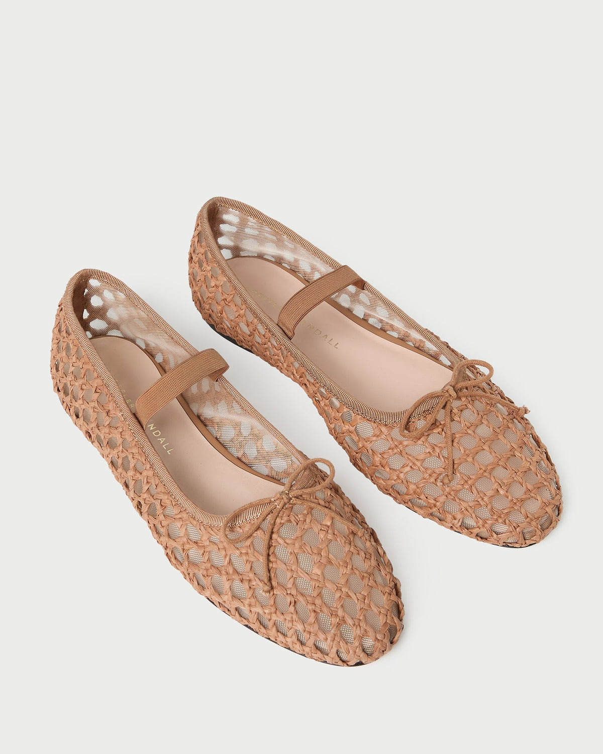 Women Loeffler Randall Leonie Brown Crochet Ballet Flat