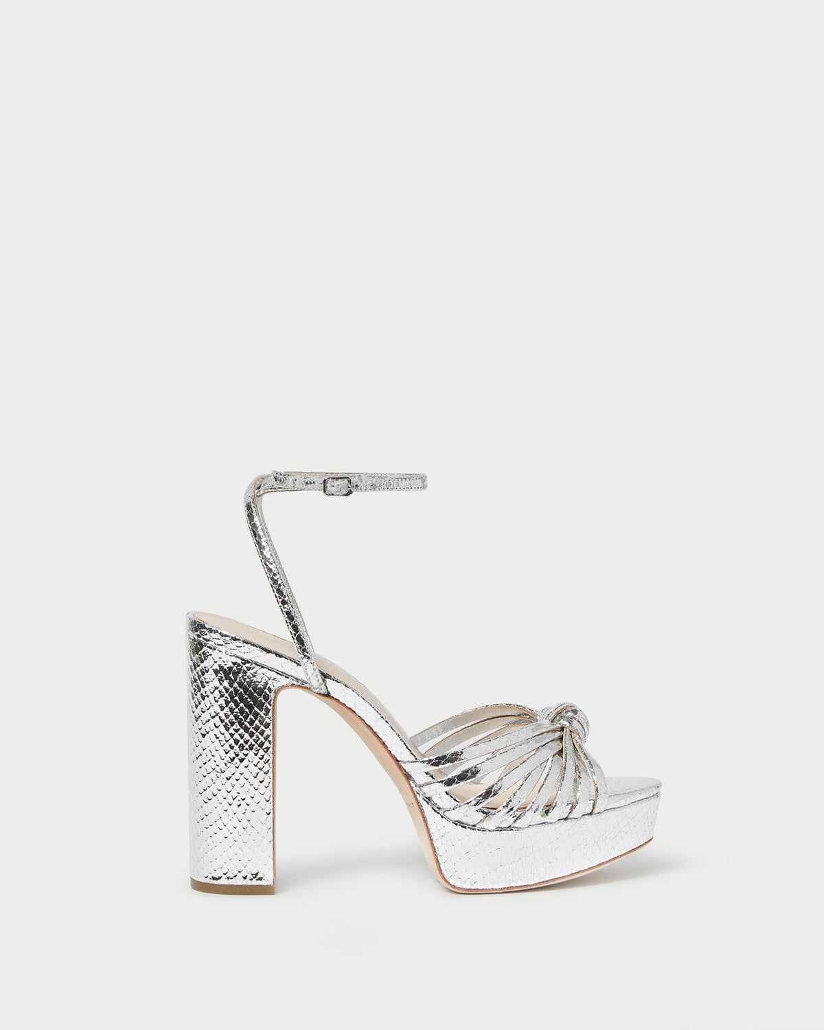 Women Loeffler Randall Rivka Silver Knot Platform Sandal