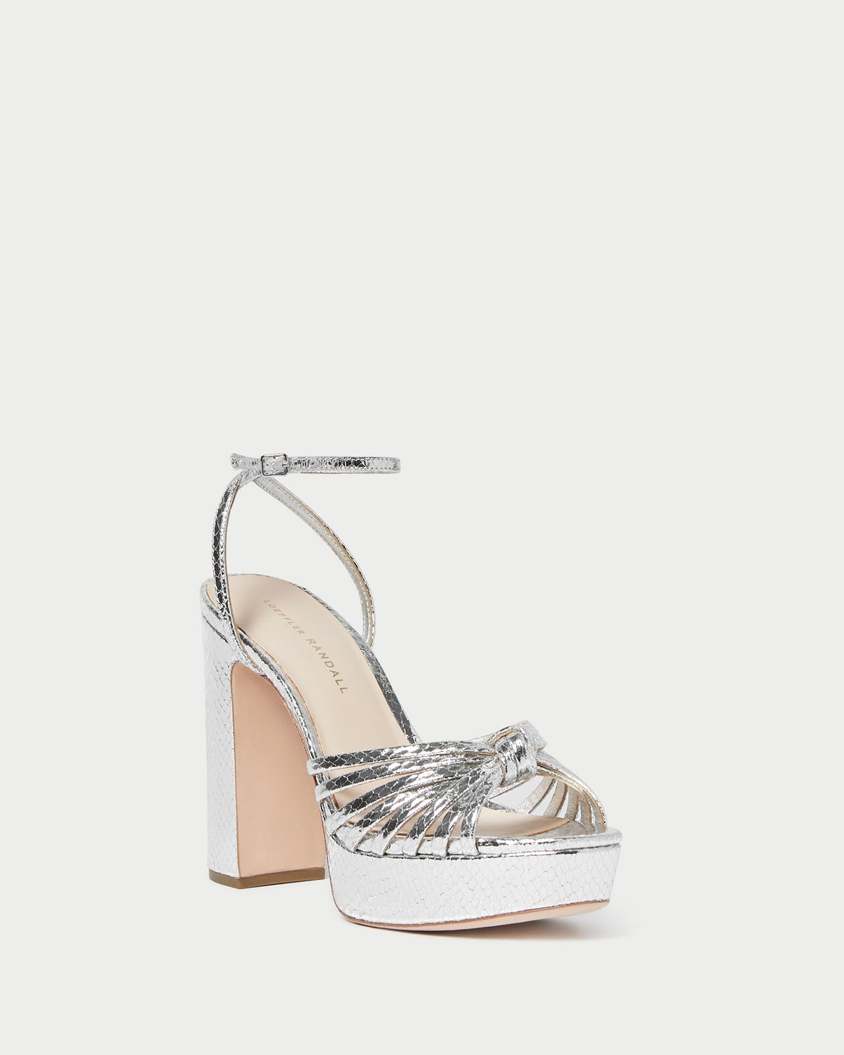 Women Loeffler Randall Rivka Silver Knot Platform Sandal