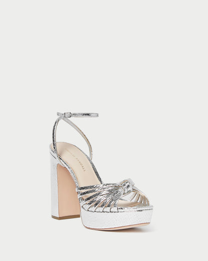 Women Loeffler Randall Rivka Silver Knot Platform Sandal