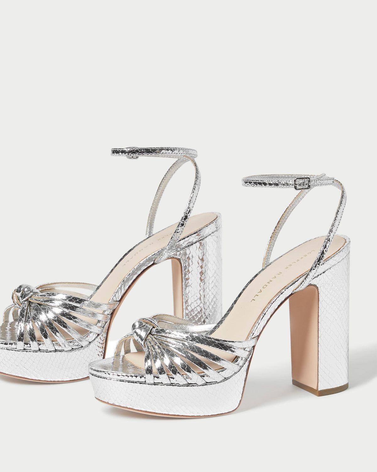 Women Loeffler Randall Rivka Silver Knot Platform Sandal
