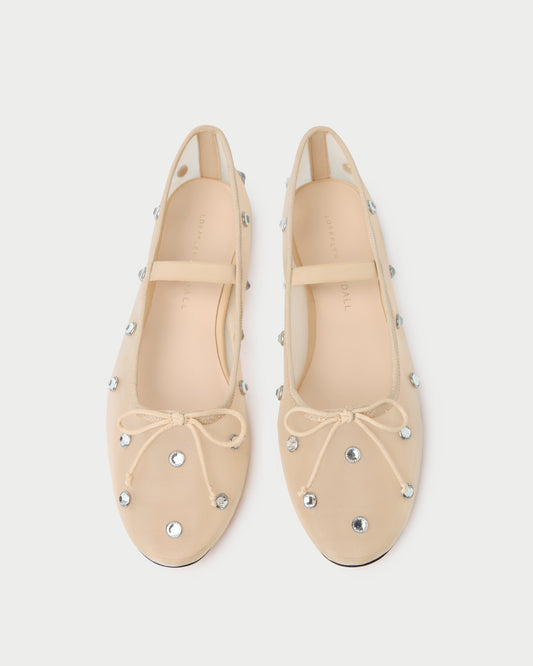Women Loeffler Randall Leonie Caramel/Crystal Ballet Flat