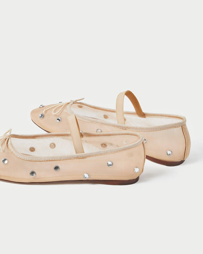 Women Loeffler Randall Leonie Caramel/Crystal Ballet Flat
