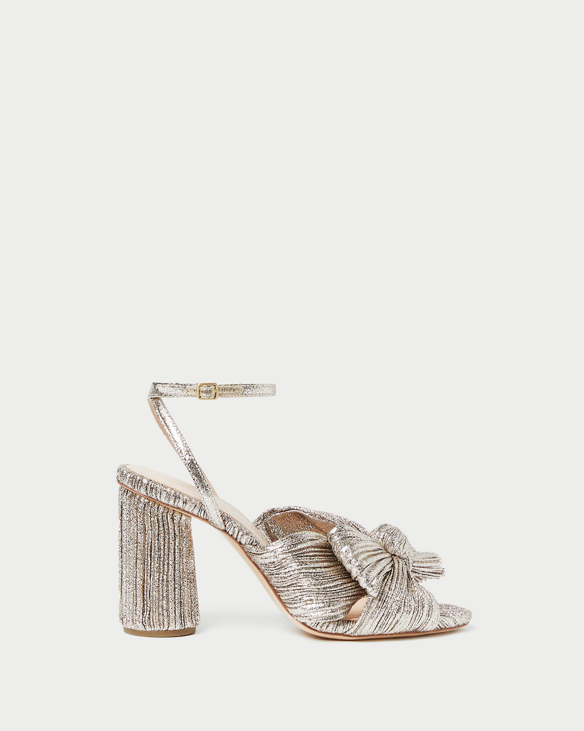 Women Loeffler Randall Camellia Champagne Pleated Bow Heel