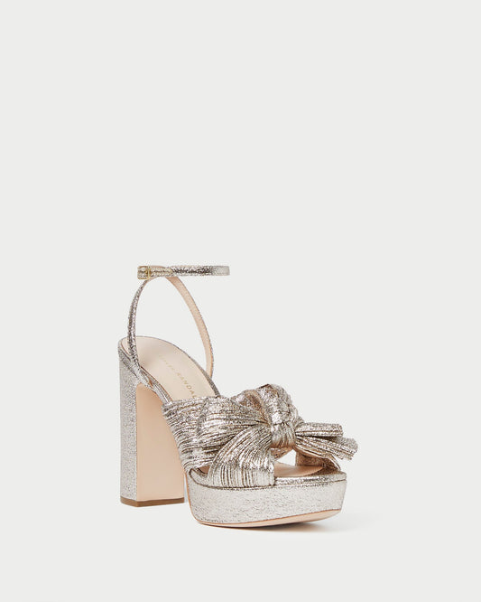 Women Loeffler Randall Natalia Champagne Platform Bow Heel