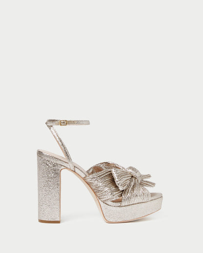 Women Loeffler Randall Natalia Champagne Platform Bow Heel