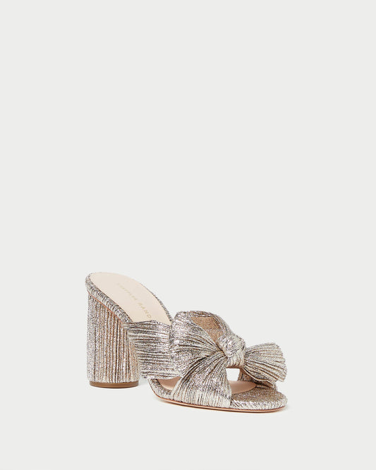 Women Loeffler Randall Penny Champagne Pleated Bow Heel