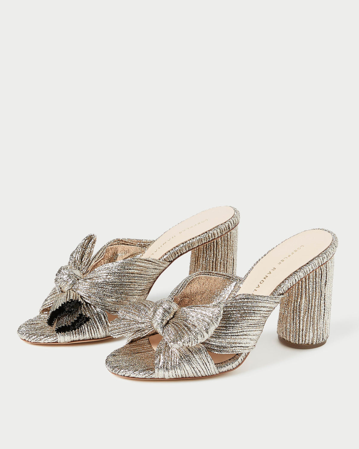 Women Loeffler Randall Penny Champagne Pleated Bow Heel