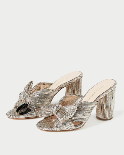Women Loeffler Randall Penny Champagne Pleated Bow Heel